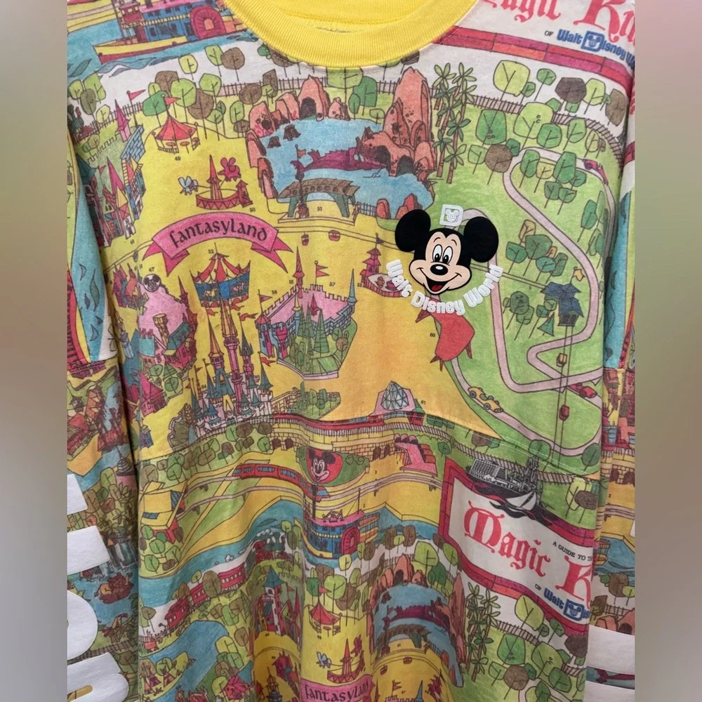 Disney Parks Walt Disney World Retro Map Spirit Jersey – Adult Large #E - Picture 2 of 5